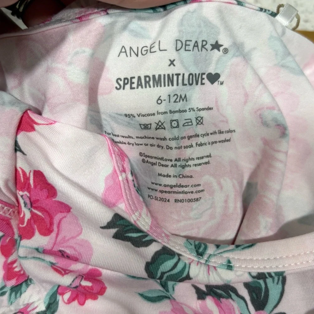 NWT Spearmint Love x Angel Dear Ruffle Sleeve Bodysuit